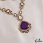 Trendy AD Teardrop Motifs Mossanaite Victorian Necklace NC2801 (Available In 2 Colors)