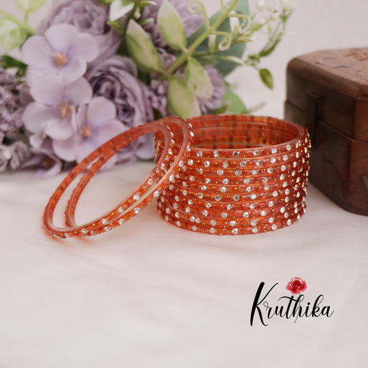 Pretty Handcrafted Glass Bangles B264 (Set of 12 Bangles)