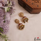 Stunning Antique Lakshmi Motifs Jadau Jhumkas With Pearl Bead Drops E1143