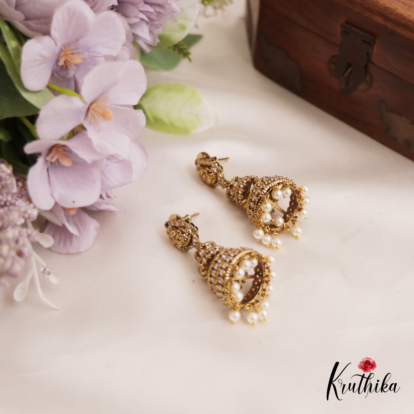 Gorgeous Antique Lakshmi Motifs Multi Layered Jhumka E992 (Available In 2 Colors)
