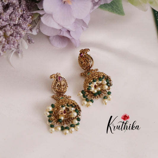 Premium Kemp Lakshmi Devi Pendant Beads Haaram LH1949