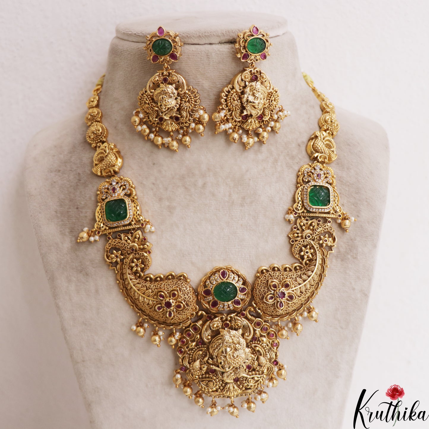 Gorgeous Antique Lord Krishna Motifs Necklace NC2937