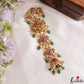 Trendy Antique Lakshmi Floral Motifs Kemp Jhumka Jada Billa With Green Bead Drops J437