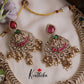 Royal Bridal Peacock Antique Jadau Necklace and Jhumka Drops NC2187 (Available in 2 Colours)