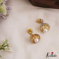 Pretty Teardrop Motifs AD Jhumkas With Pearl Drop E1097 (Available In 3 Colors)