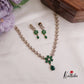 Simple CZ Floral Pendant Neckalce NC2332 (Available in 2 colours)