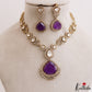 Trendy AD Teardrop Motifs Mossanaite Victorian Necklace NC2801 (Available In 2 Colors)