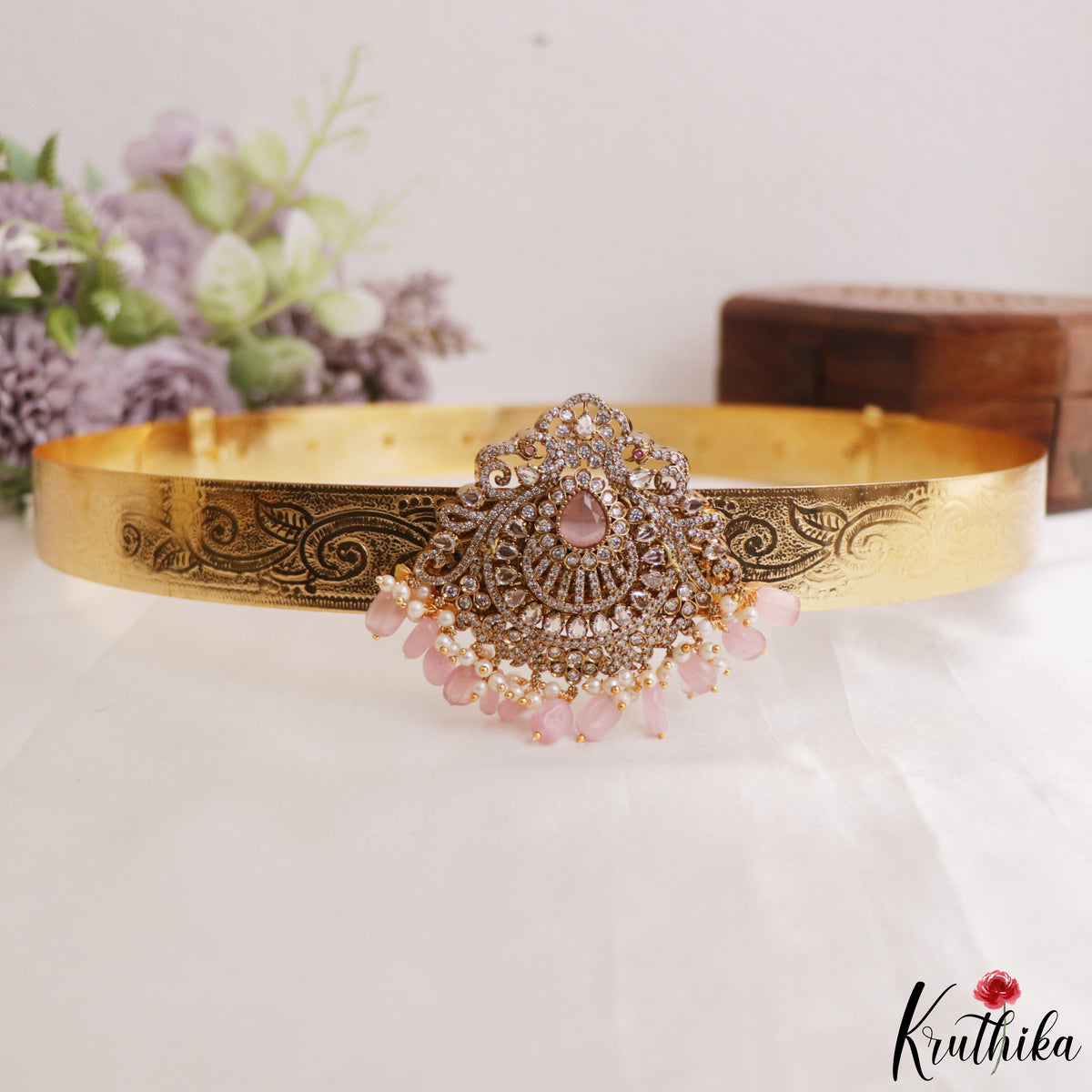 Simple Light Weight CZ Sparking Peacock Victorian Hip Belt V289 (Available in 4 Colours)