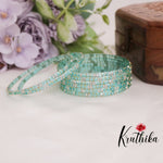 Trendy Handcrafted Glass Bangles B267 (Set of 12 Bangles)