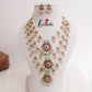Beautiful Multi Stone Three Layer Peacock Kemp Haaram with Pastel Green Beads LH1959