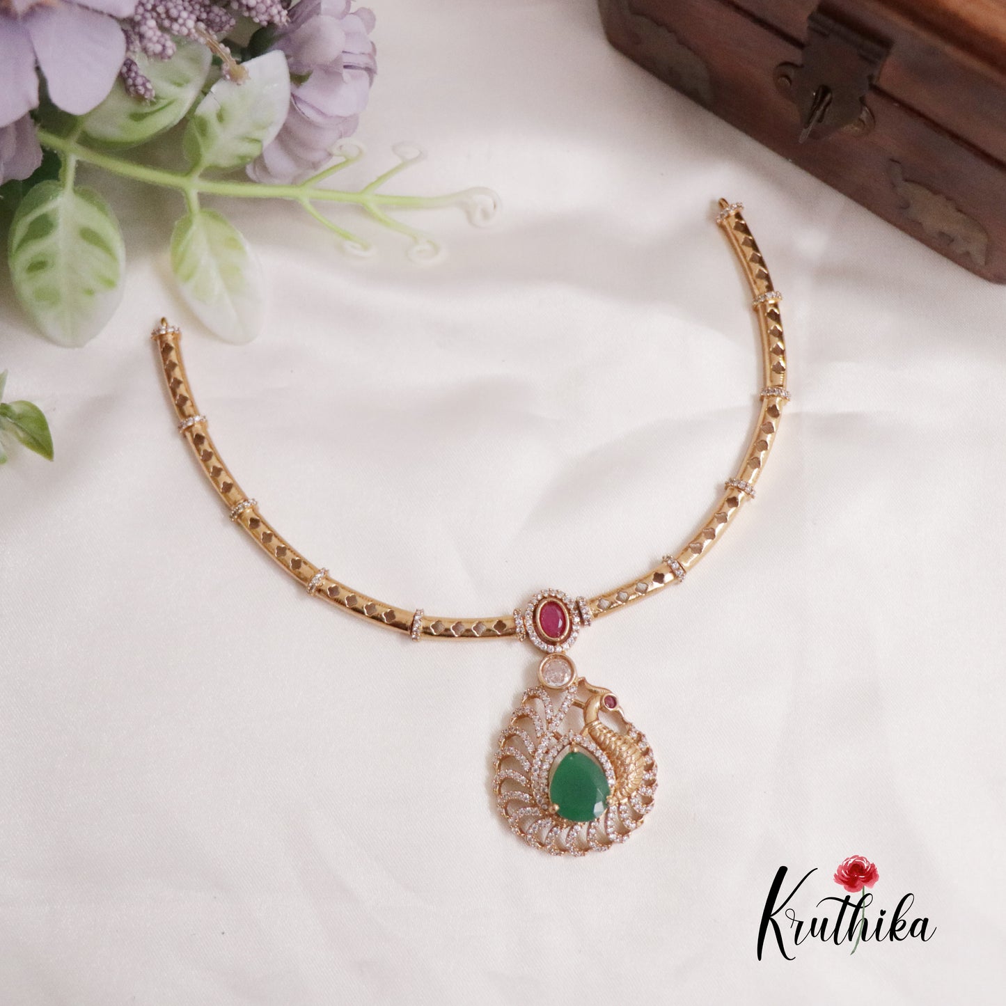 Simple AD/Victorian Pendant Hasli Necklace NC2243 (Available in 3 Colors)