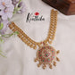 Classic Jadau Peacock Pendant Kasu Necklace with Golden Beads NC2186
