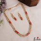 Classic Coral With Rice Pearl Mala Set NC2952