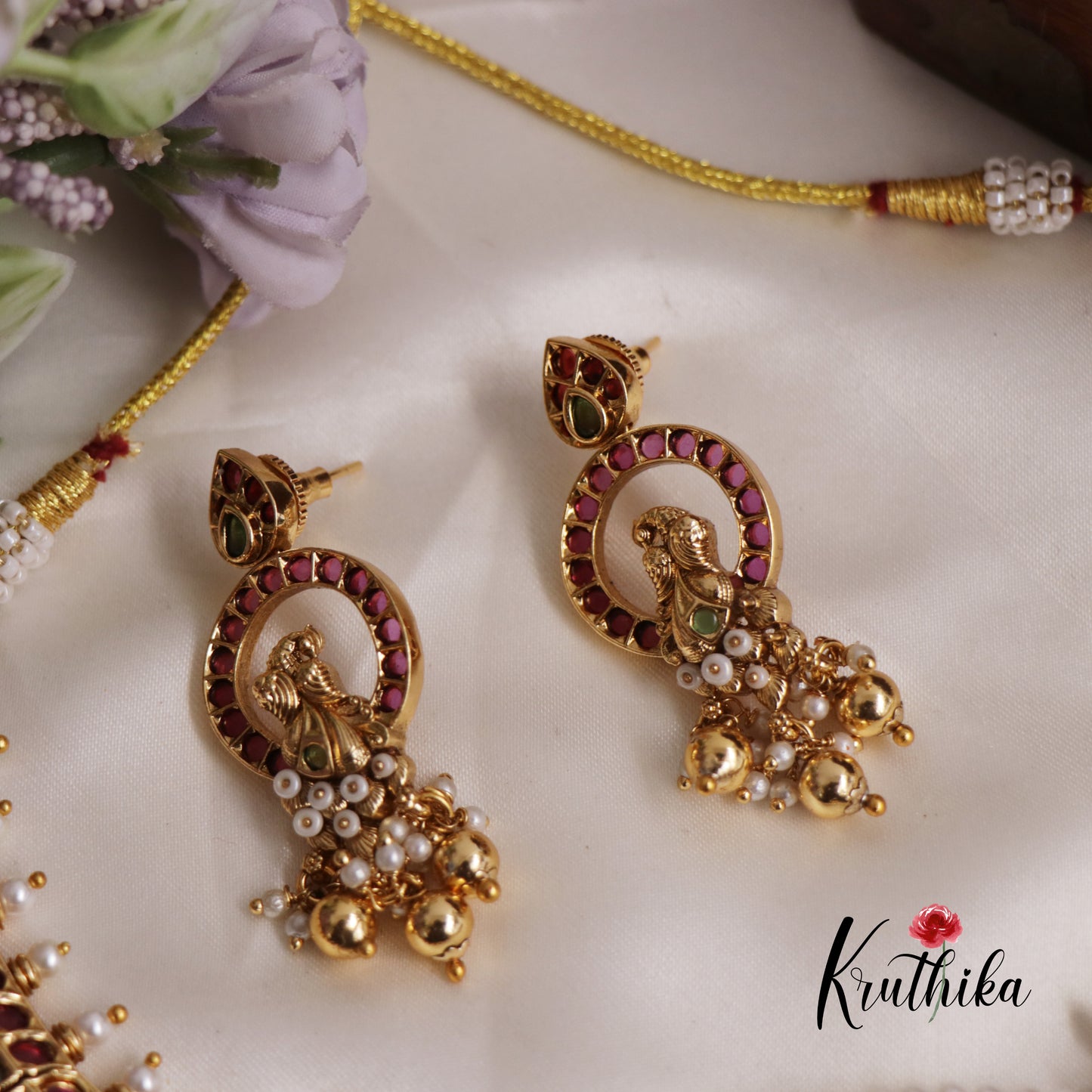 Stunning Peacock Kemp Necklace NC2505 ( Available in 2 Colours)