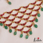 Beautiful Half Moon Motifs Jadau Choker With Green Bead Drops NC2756