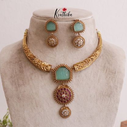 Beautiful  AD Victorian Hasli  Necklace Sets NC2020 (Available in 2 colours)