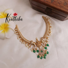 Pretty Lakshmi Hasli/Kanti with Green Beads NC1987