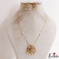 Beautiful Lakshmi Peacock Motifs CZ Polki Pendant Chain Set NC3106 (Available 2 Colors)