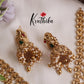 Classic Jadau Peacock Pendant Kasu Necklace with Golden Beads NC2186