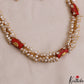 Classic Coral With Rice Pearl Mala Set NC2952