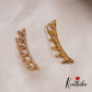 Beautiful Leaf AD Stones Ear Climbers E857