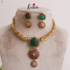 Beautiful  AD Victorian Hasli  Necklace Sets NC2019 (Available in 2 colours)