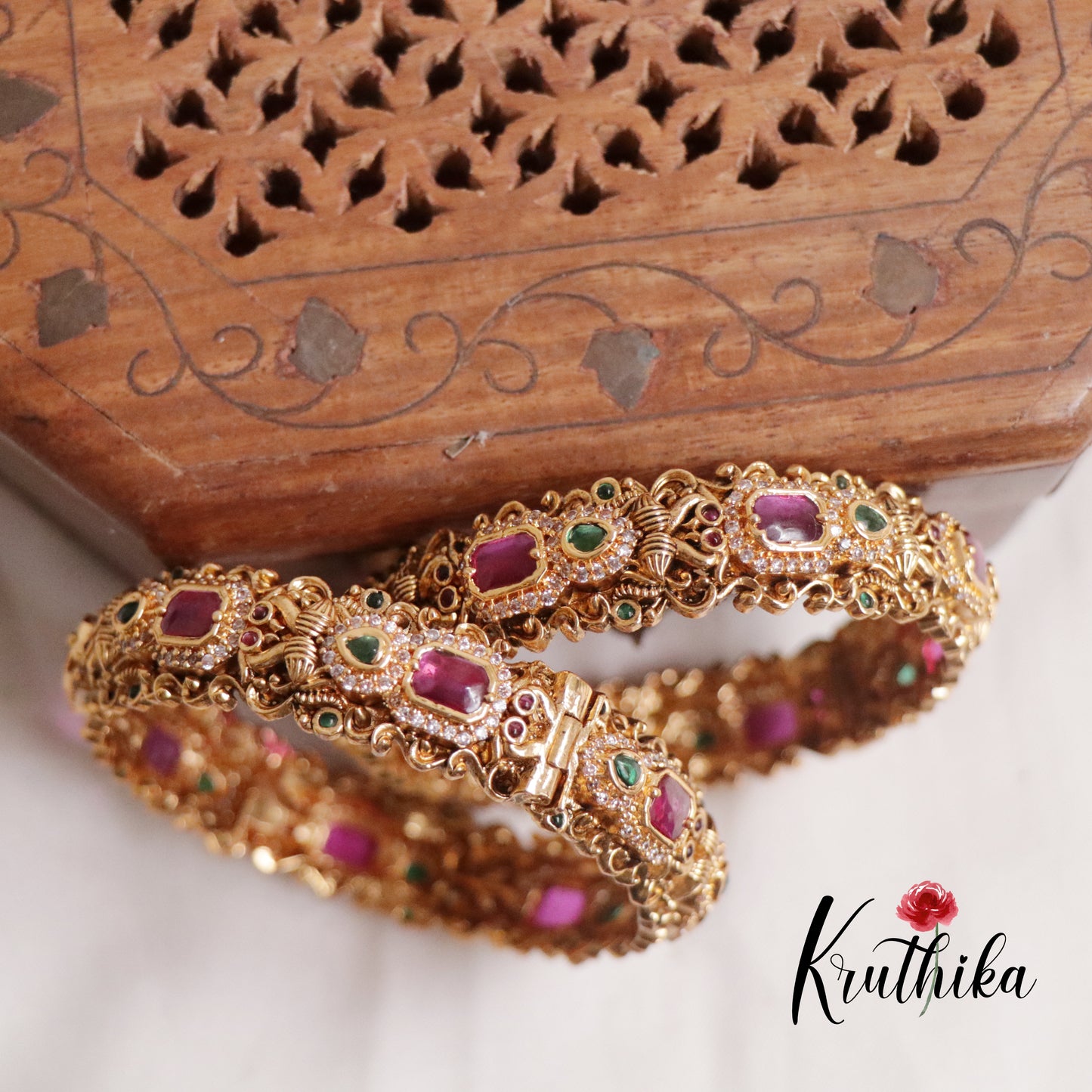 Beautiful AD Lakshmi Victorian Bangles B227