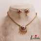 Trendy Floral Motifs Kemp Pendant Chain Set NC2814