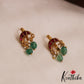 Elegant Jadau Earcuffs | Upper Earrings | Bugadi Earrings With Green Bead Drops E1073