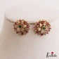 Simple Floral Gold-Tone Diamond-Finish AD Stud Earrings E1100