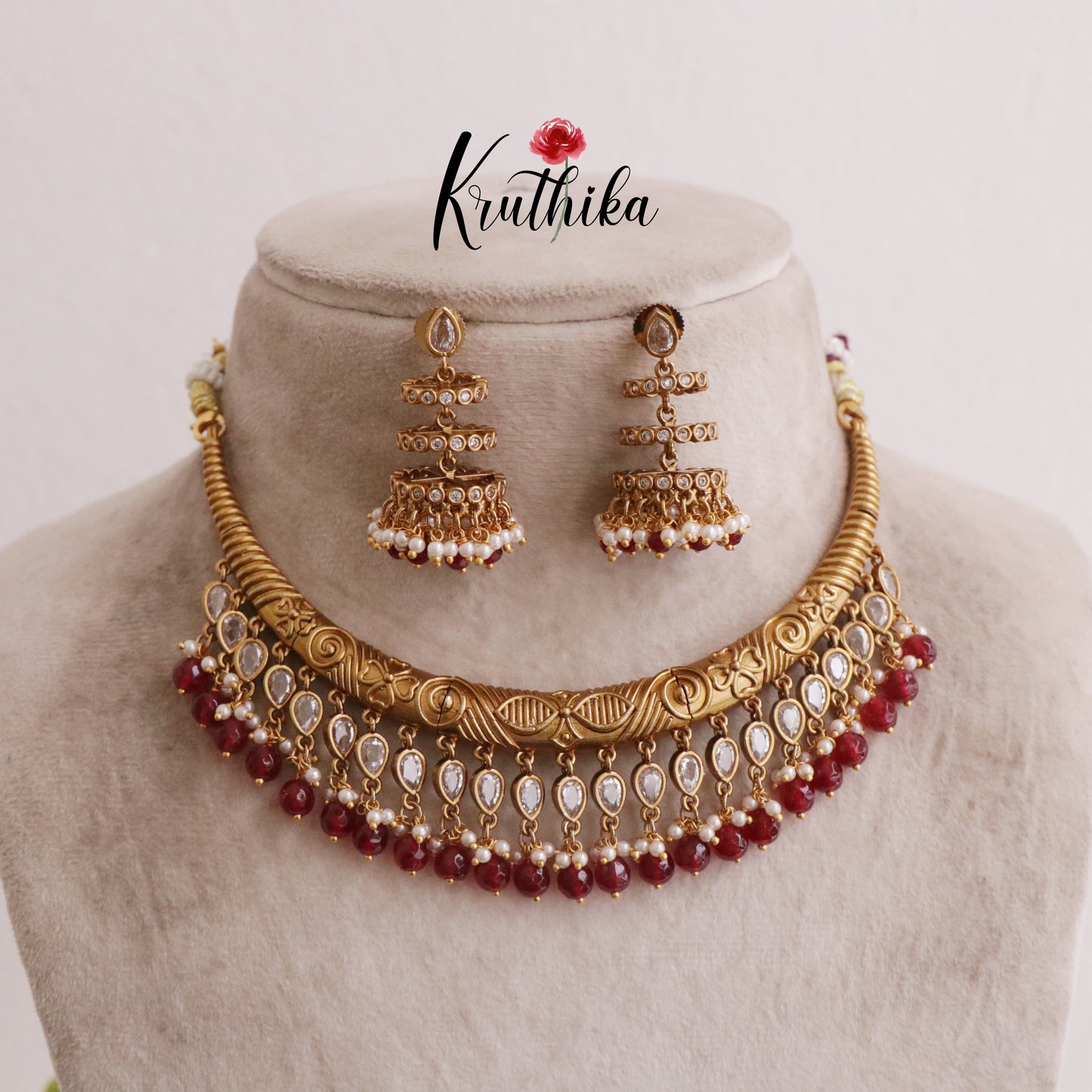 Elegant Antique Hasli Necklace Sets NC2028 (Available in 4 Colours)