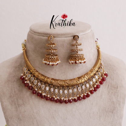 Elegant Antique Hasli Necklace Sets NC2029 (Available in 4 Colours)