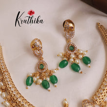 Pretty Lakshmi Hasli/Kanti with Green Beads NC1987