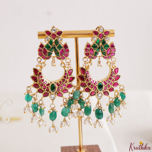 Grand Chandbali Jadau Earrings E1243
