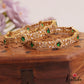 Sparkling Leaf Motifs AD Bangles B483 (Set of 2) (Available In 3 Colors)