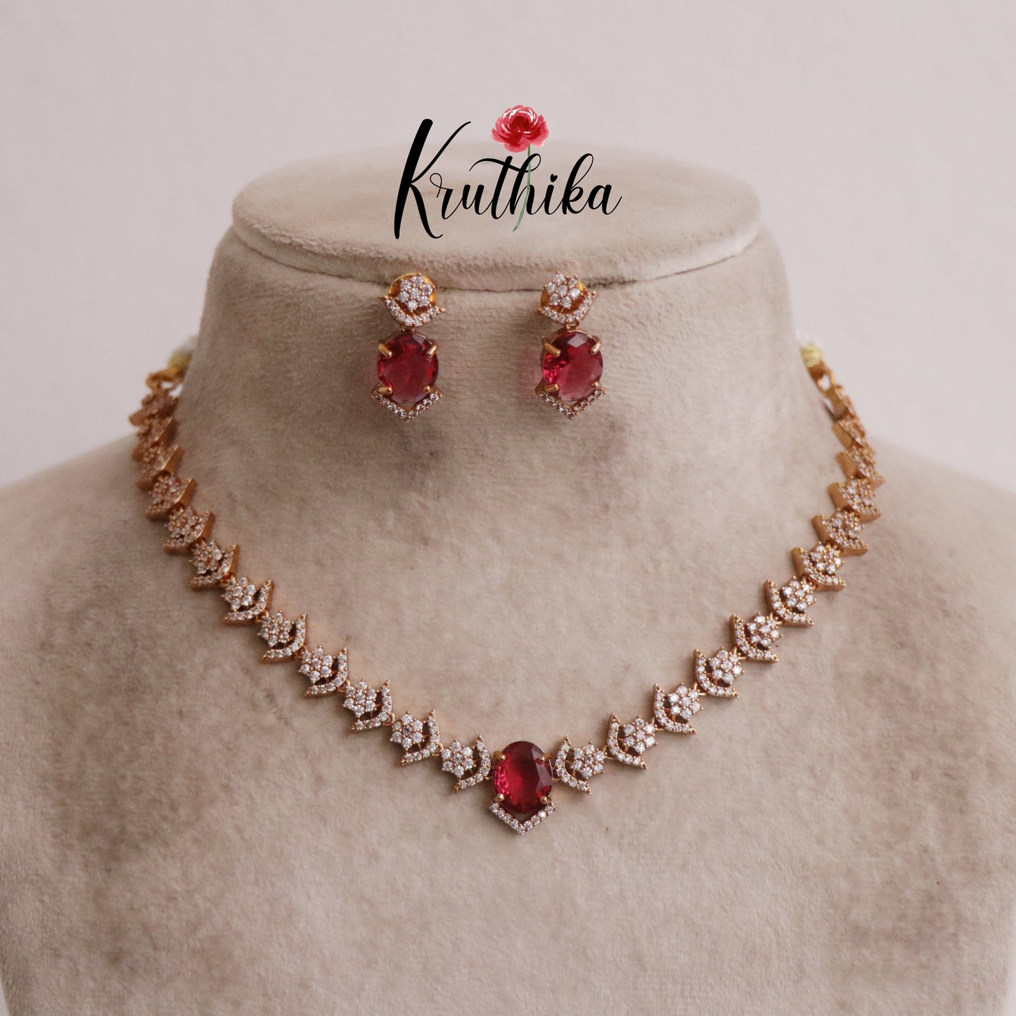 Beautiful CZ Oval Shape Pendant Necklace Sets NC2223 (Available in 3 Colors)