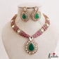 Beautiful Teardrop Motifs Polki AD Victorian Necklace NC3275