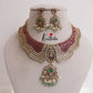 Beautiful Victorian Style Polki Design Ruby & Emerald Necklace NC2502