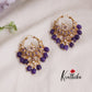 Beautiful Chand Bali Earrings with Beads Drops E631 (Available in 2 Colors)