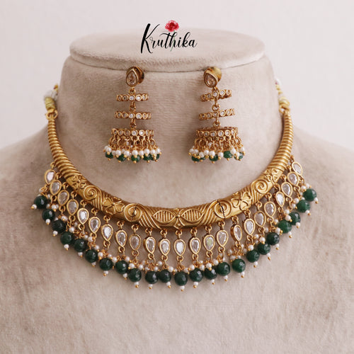 Elegant Antique Hasli Necklace Sets NC2008 (Available in 4 Colours)