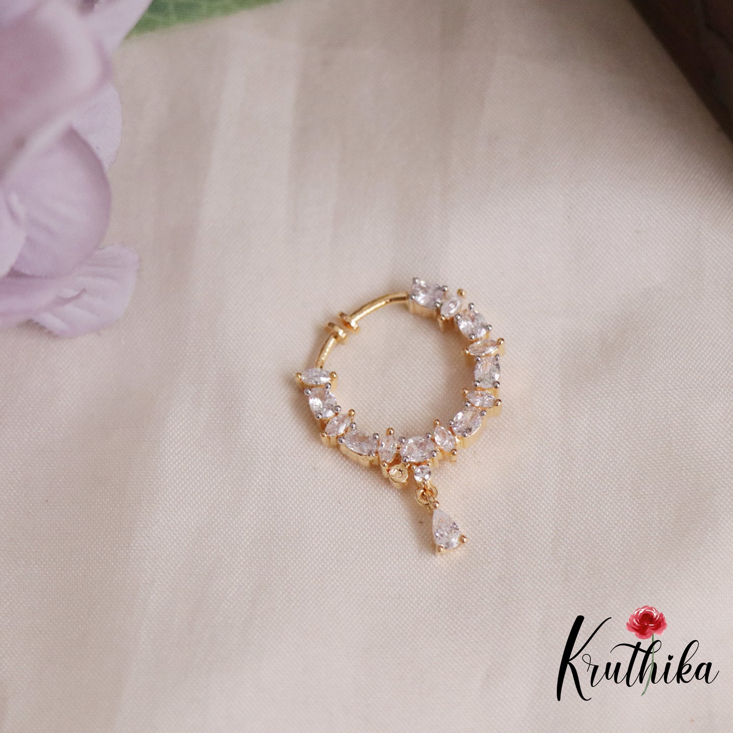 Trendy CZ Sparkling Nose Ring-No Piercing Required N55