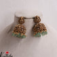 Premium AD Lakshmi Jhumkas with Green Beads Drops E700