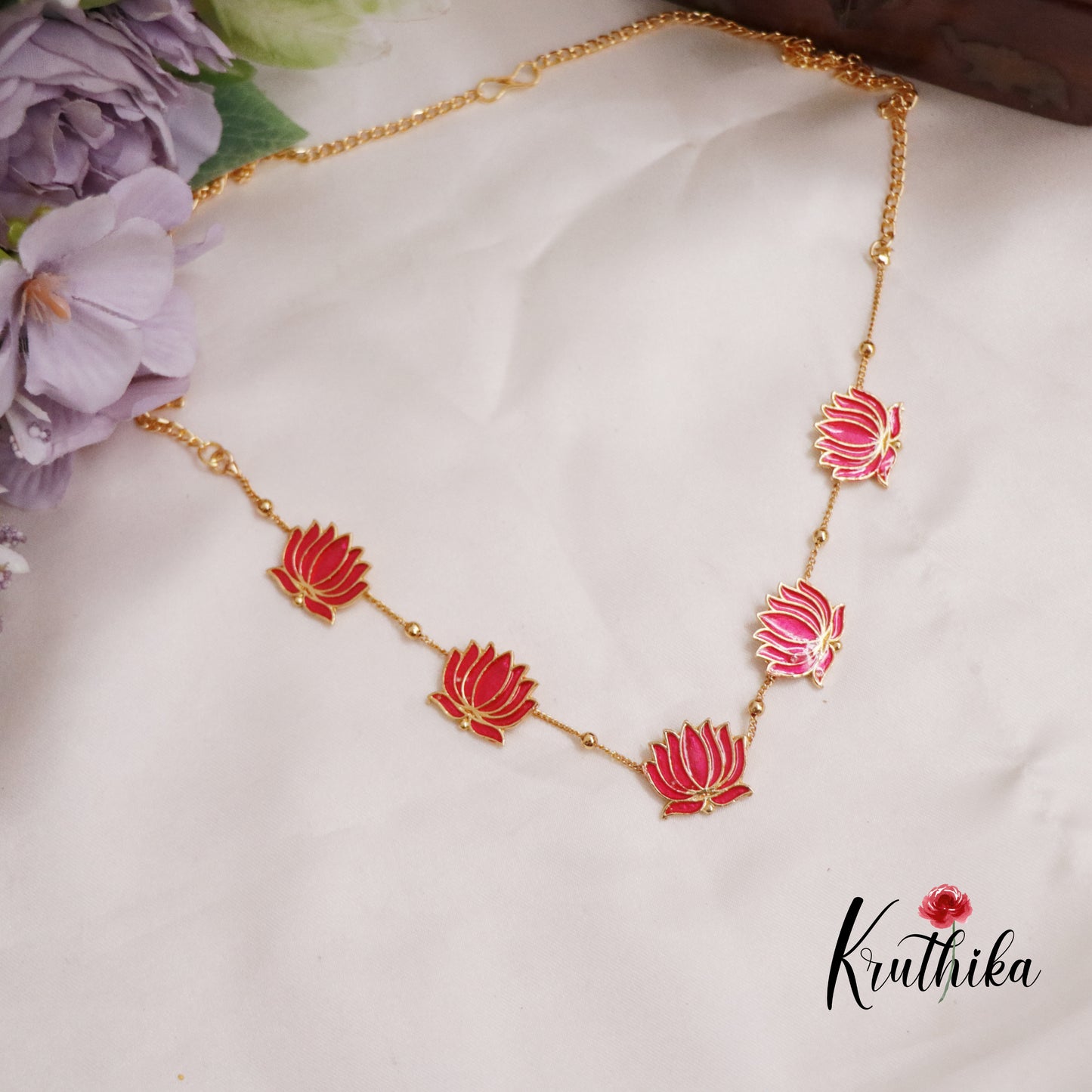 Budget Friendly Simple Lotus Necklace NC2294 (Available in 2 Colors)