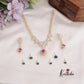 Trendy CZ Sparkling Leaf Changeable Stones Victorian Necklace NC2281