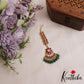 Trendy Floral Motifs Jadau Maang Tikka With Green Bead Drops MT387