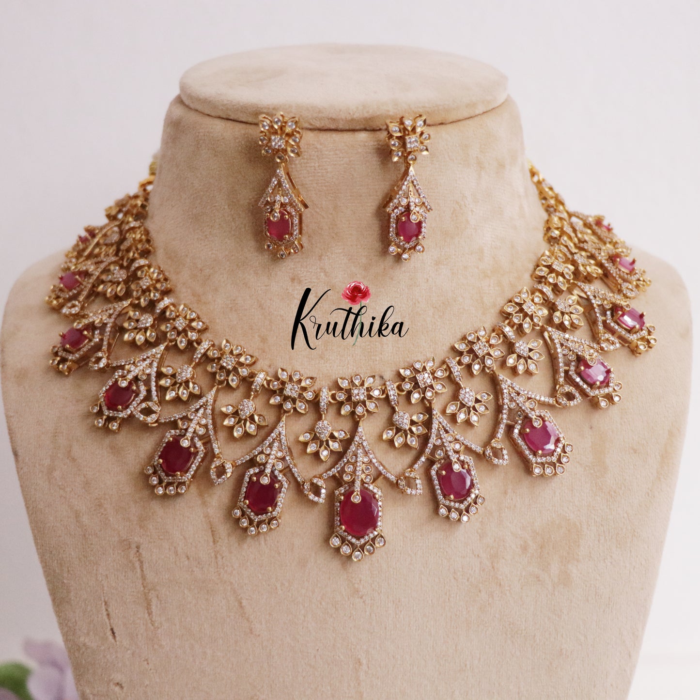 Grand CZ Victorian Necklace with Pendant Drop NC2239 (available in 2 Colors)