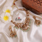 Beautiful Lakshmi Elephants Victorian Necklace-Pastel Green Beads NC1500