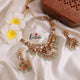 Beautiful Lakshmi Elephants Victorian Necklace-Pastel Green Beads NC1500