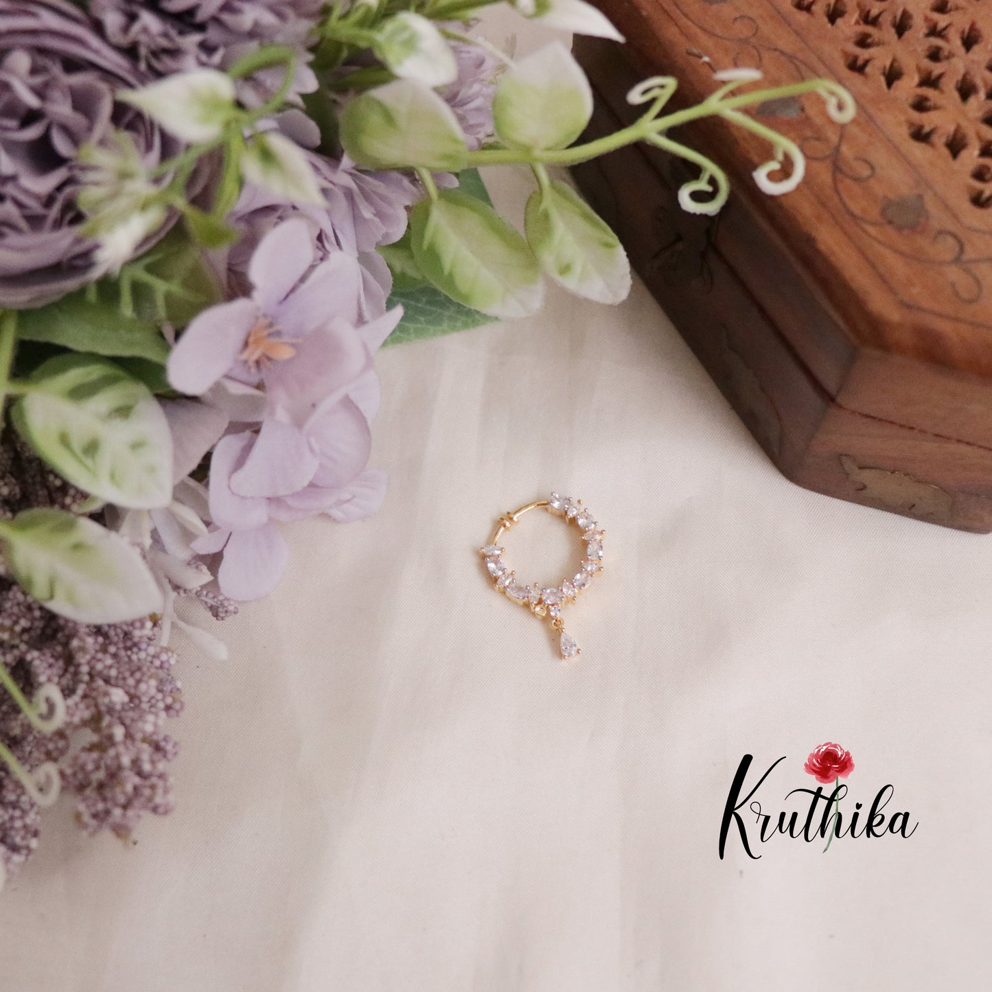 Trendy CZ Sparkling Nose Ring-No Piercing Required N55