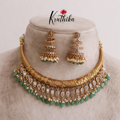 Elegant Antique Hasli Necklace Sets NC2029 (Available in 4 Colours)